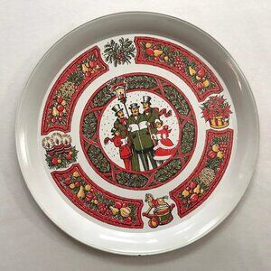 Vintage Christmas Holiday Tin Tray Retro Hallmark Xmas Decor Kitschy Cute USA